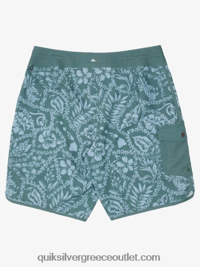 waterman άφιξη lei 20 scallop boardshorts Quiksilver άνδρες 66LP841418 καπνό πεύκο άφιξη lei