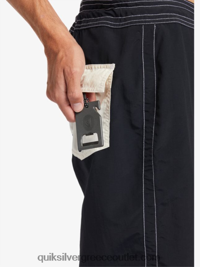 waterman throwback 19 boardshorts Quiksilver άνδρες 66LP841855 μαύρος