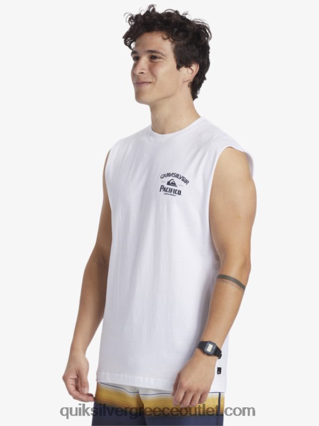 ευθύ σκοπευτή τανκ Quiksilver x Pacifico άνδρες 66LP843 άσπρο