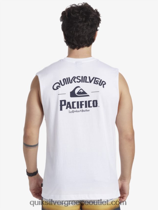ευθύ σκοπευτή τανκ Quiksilver x Pacifico άνδρες 66LP843 άσπρο