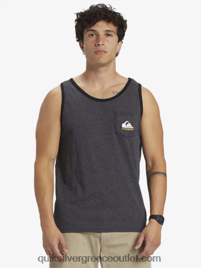 T-shirt omni pocket tank Quiksilver άνδρες 66LP84555 κάρβουνο ρείκι