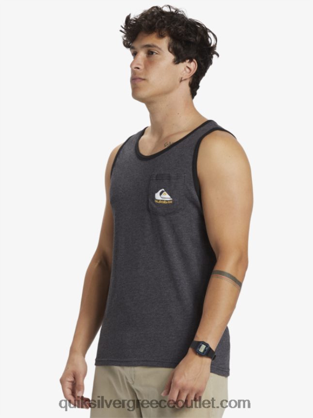 T-shirt omni pocket tank Quiksilver άνδρες 66LP84555 κάρβουνο ρείκι