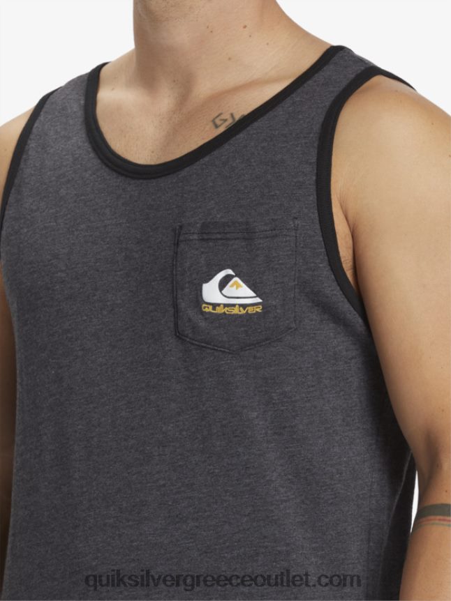 T-shirt omni pocket tank Quiksilver άνδρες 66LP84555 κάρβουνο ρείκι