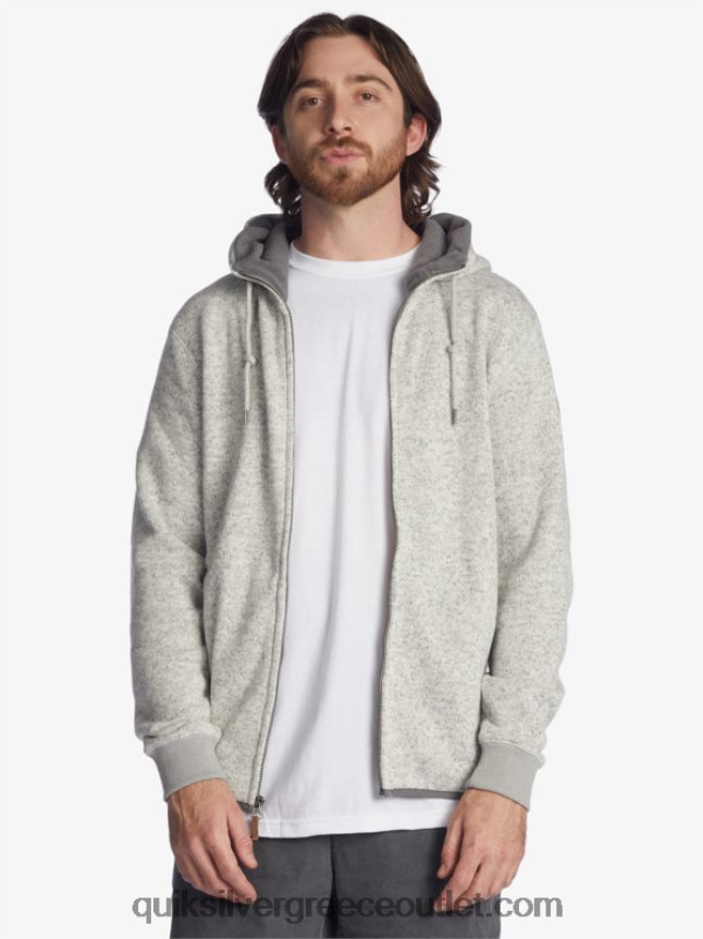 Keller με φερμουάρ κουκούλα Quiksilver άνδρες 66LP841479 ανοιχτό γκρι ρείκι