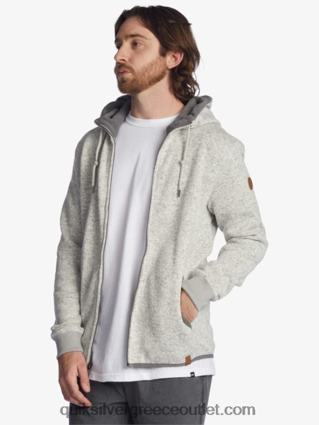 Keller με φερμουάρ κουκούλα Quiksilver άνδρες 66LP841479 ανοιχτό γκρι ρείκι