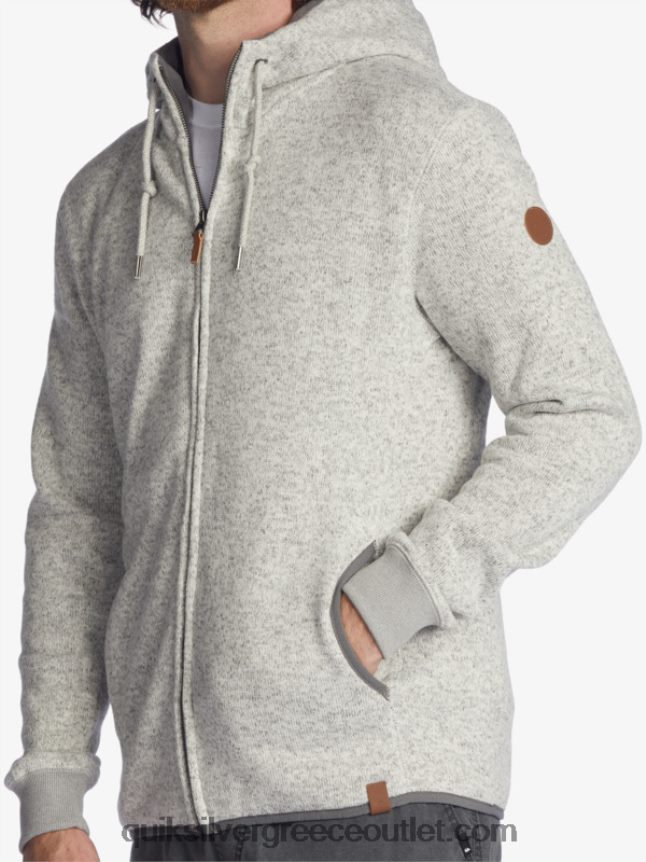 Keller με φερμουάρ κουκούλα Quiksilver άνδρες 66LP841479 ανοιχτό γκρι ρείκι