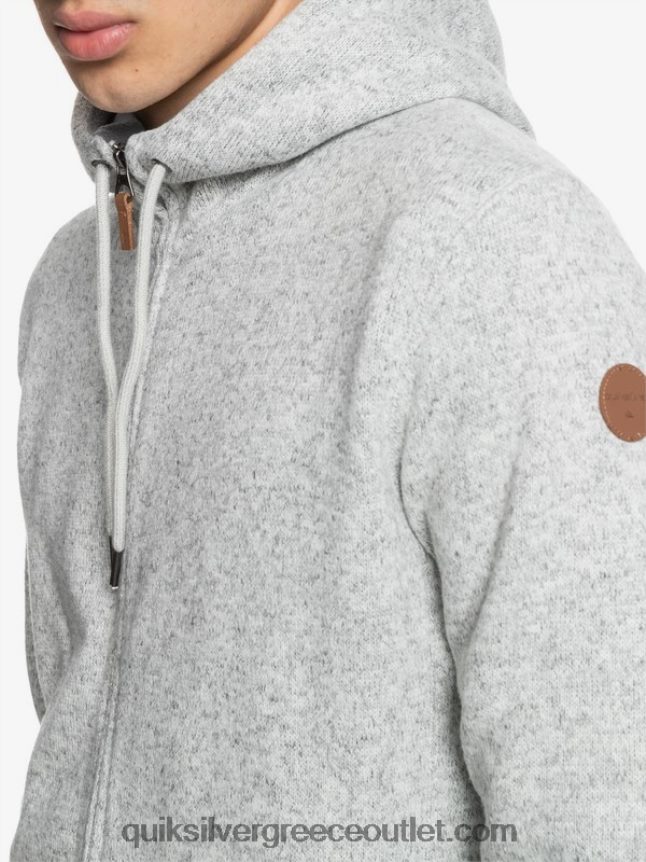 Keller με φερμουάρ κουκούλα Quiksilver άνδρες 66LP841479 ανοιχτό γκρι ρείκι