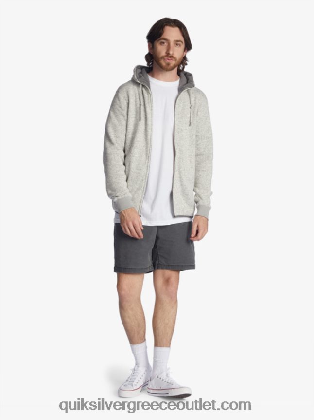 Keller με φερμουάρ κουκούλα Quiksilver άνδρες 66LP841479 ανοιχτό γκρι ρείκι