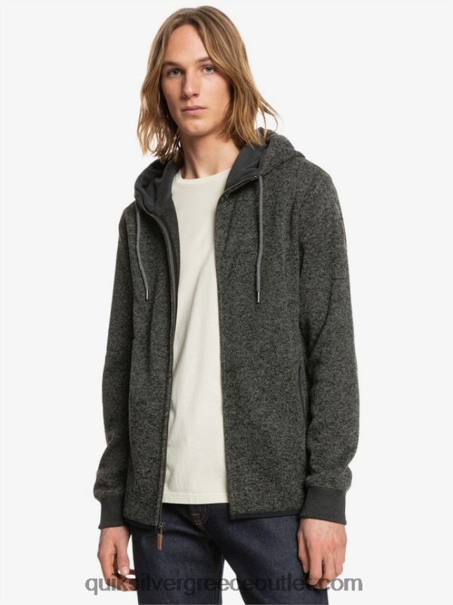 Keller με φερμουάρ κουκούλα Quiksilver άνδρες 66LP841480 σκούρο γκρι ρείκι