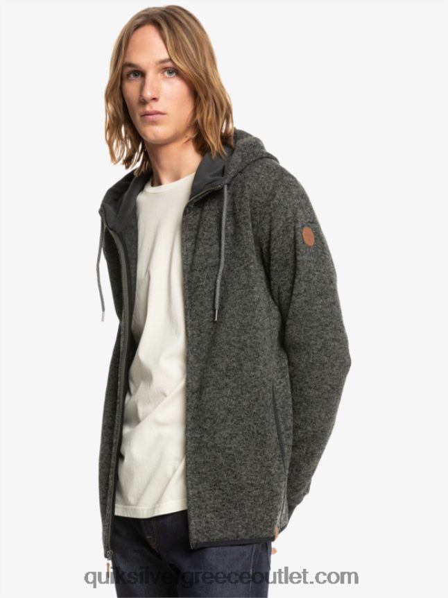 Keller με φερμουάρ κουκούλα Quiksilver άνδρες 66LP841480 σκούρο γκρι ρείκι