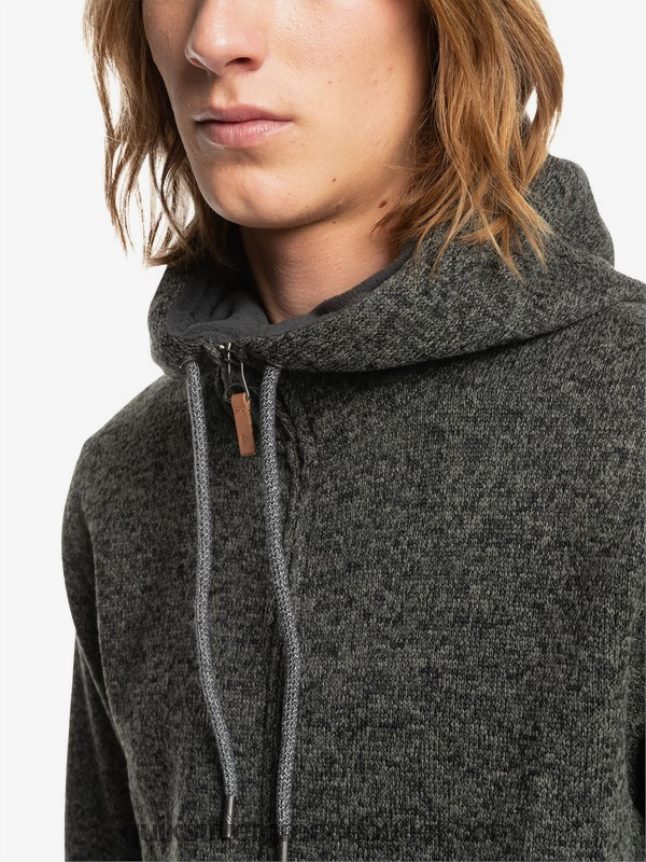 Keller με φερμουάρ κουκούλα Quiksilver άνδρες 66LP841480 σκούρο γκρι ρείκι