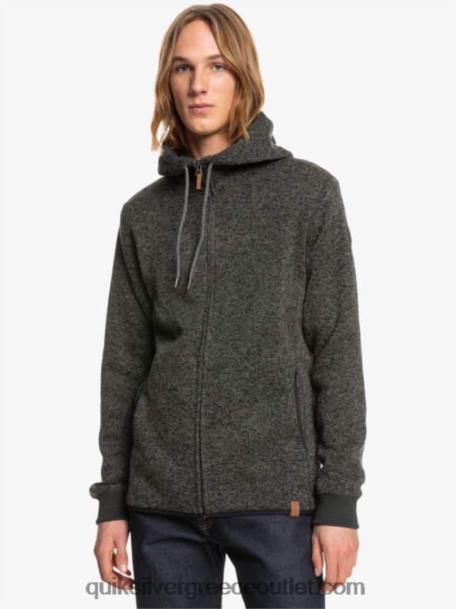 Keller με φερμουάρ κουκούλα Quiksilver άνδρες 66LP841480 σκούρο γκρι ρείκι
