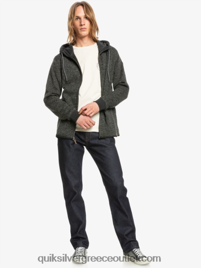 Keller με φερμουάρ κουκούλα Quiksilver άνδρες 66LP841480 σκούρο γκρι ρείκι