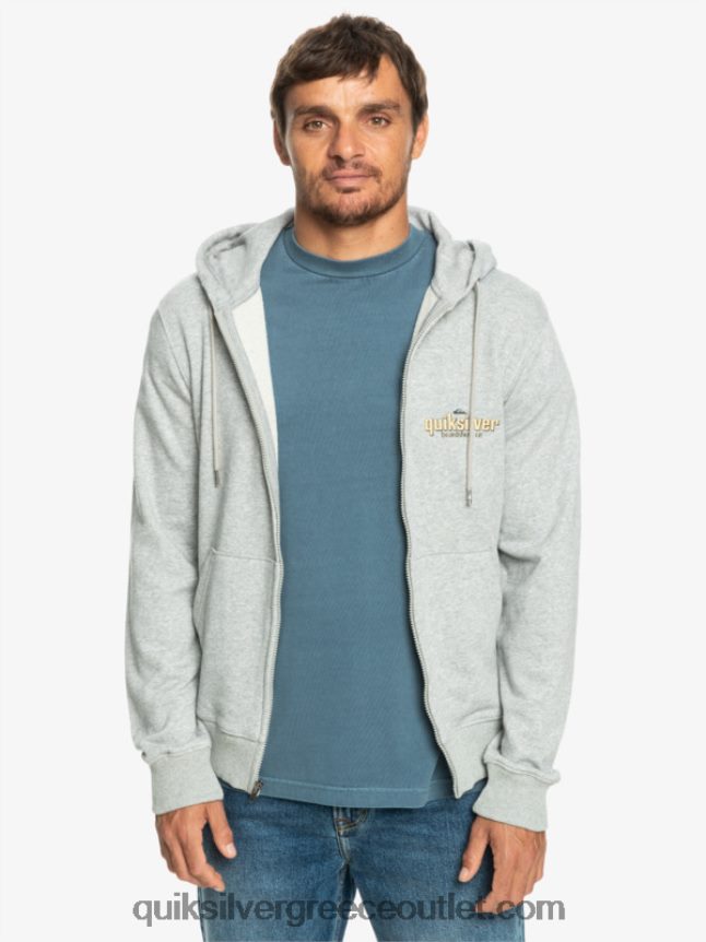 λέξεις φερμουάρ κουκούλα Quiksilver άνδρες 66LP841148 ανοιχτό γκρι ρείκι