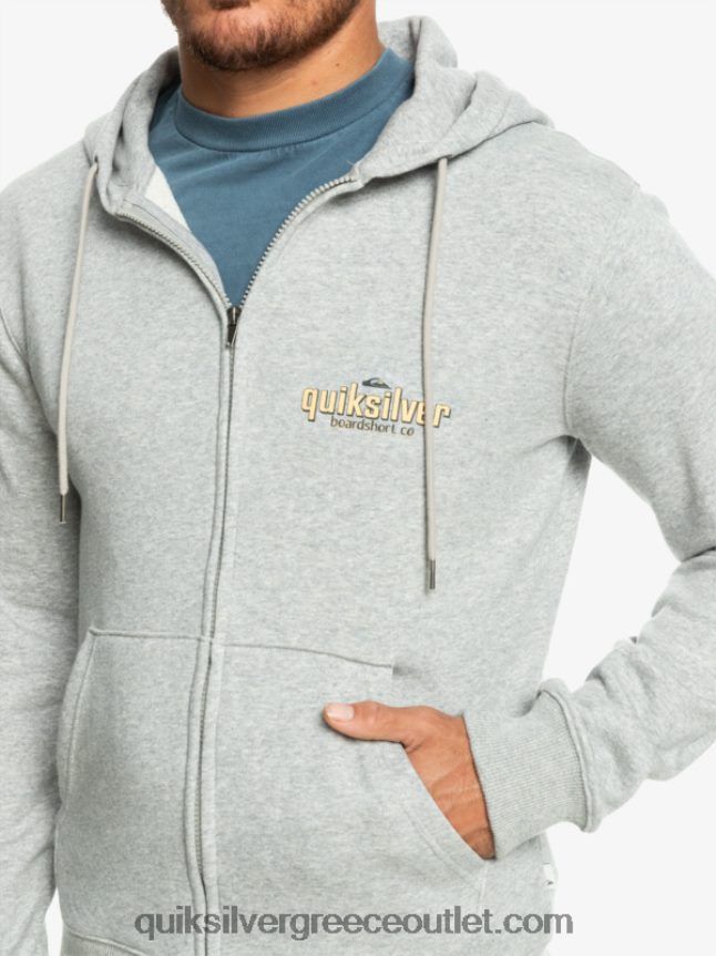 λέξεις φερμουάρ κουκούλα Quiksilver άνδρες 66LP841148 ανοιχτό γκρι ρείκι