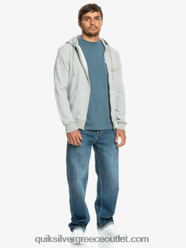 λέξεις φερμουάρ κουκούλα Quiksilver άνδρες 66LP841148 ανοιχτό γκρι ρείκι