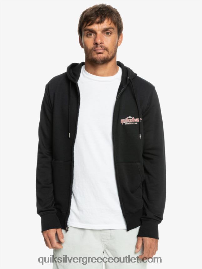 λέξεις φερμουάρ κουκούλα Quiksilver άνδρες 66LP841149 μαύρος