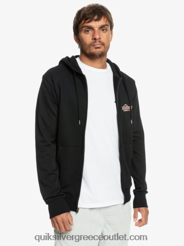 λέξεις φερμουάρ κουκούλα Quiksilver άνδρες 66LP841149 μαύρος