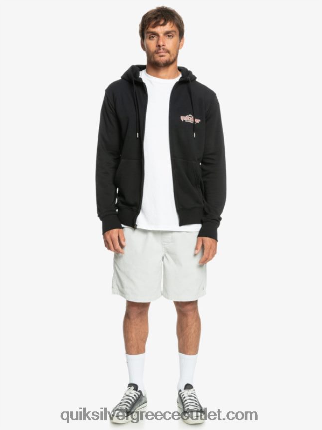 λέξεις φερμουάρ κουκούλα Quiksilver άνδρες 66LP841149 μαύρος
