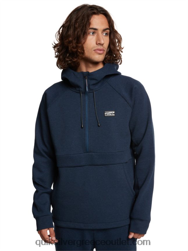 αποχωριστείτε το φούτερ με μισό φερμουάρ Quiksilver άνδρες 66LP841371 διακριτικά μπλε ρείκι