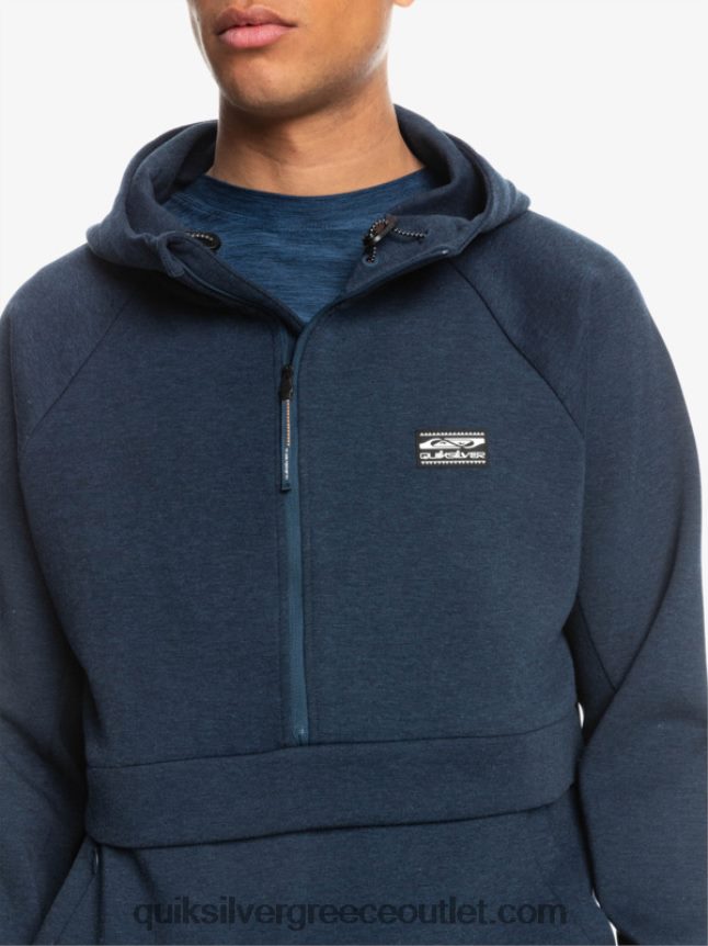 αποχωριστείτε το φούτερ με μισό φερμουάρ Quiksilver άνδρες 66LP841371 διακριτικά μπλε ρείκι
