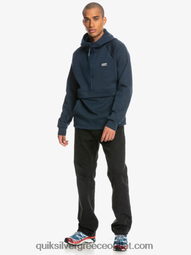 αποχωριστείτε το φούτερ με μισό φερμουάρ Quiksilver άνδρες 66LP841371 διακριτικά μπλε ρείκι