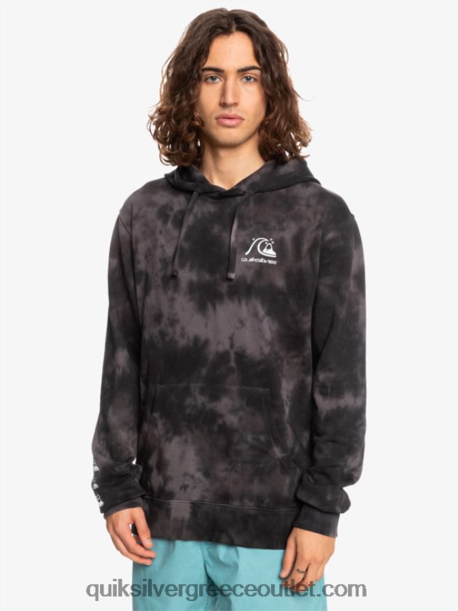 θολό κουκούλα με κουκούλα Quiksilver άνδρες 66LP841503 μαύρη θολή βαφή γραβάτας