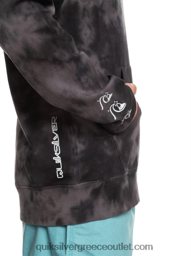 θολό κουκούλα με κουκούλα Quiksilver άνδρες 66LP841503 μαύρη θολή βαφή γραβάτας