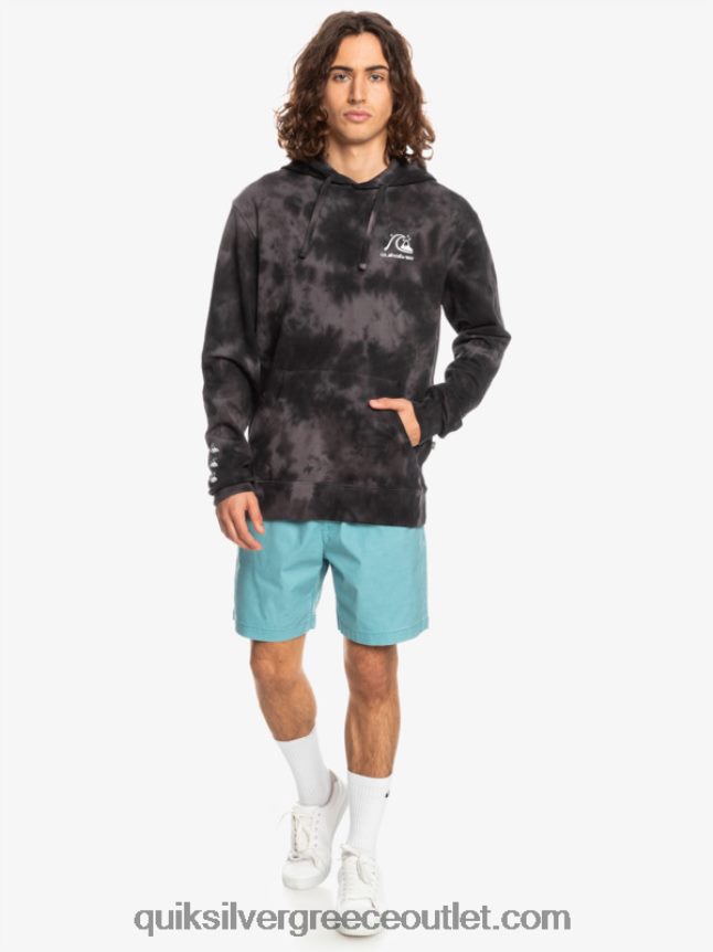 θολό κουκούλα με κουκούλα Quiksilver άνδρες 66LP841503 μαύρη θολή βαφή γραβάτας