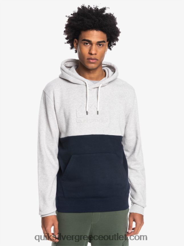 κουκούλα ανάγλυφο Quiksilver άνδρες 66LP841682 ανοιχτό γκρι ρείκι