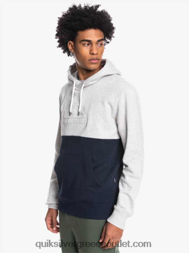 κουκούλα ανάγλυφο Quiksilver άνδρες 66LP841682 ανοιχτό γκρι ρείκι
