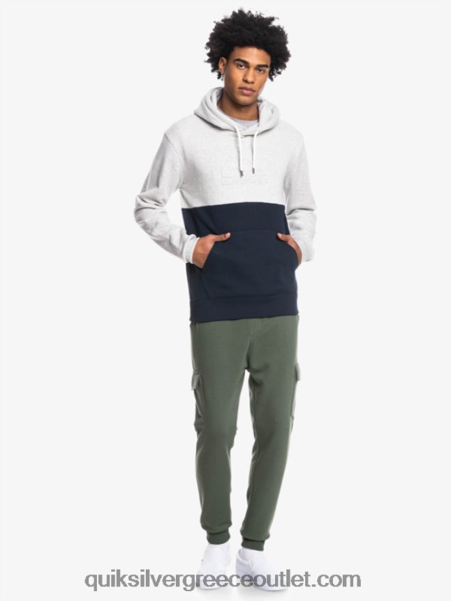 κουκούλα ανάγλυφο Quiksilver άνδρες 66LP841682 ανοιχτό γκρι ρείκι