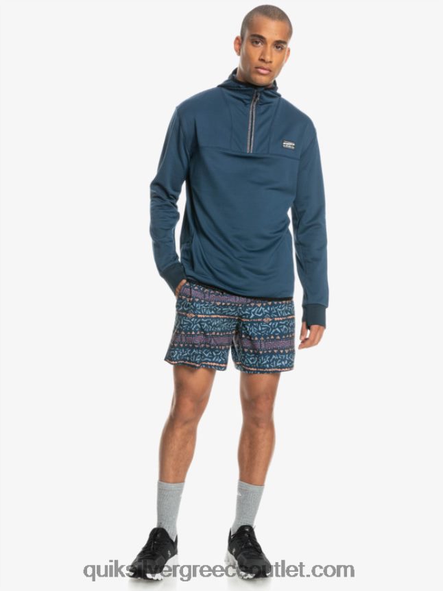 απότομη φλις κουκούλα με φερμουάρ τέταρτο Quiksilver άνδρες 66LP841873 διακριτικά μπλε