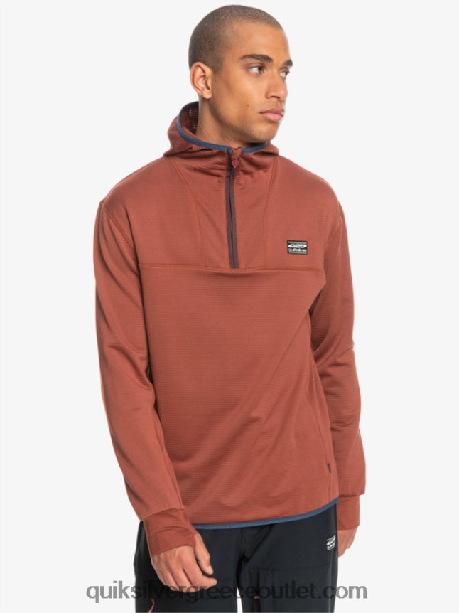 απότομη φλις κουκούλα με φερμουάρ τέταρτο Quiksilver άνδρες 66LP841875 μαόνι
