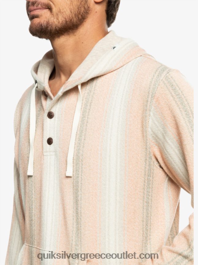 κουκούλα baja henley Quiksilver άνδρες 66LP841097 λωρίδα πραλίνα baja