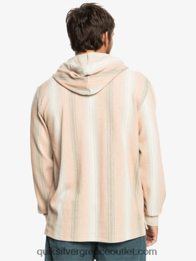 κουκούλα baja henley Quiksilver άνδρες 66LP841097 λωρίδα πραλίνα baja