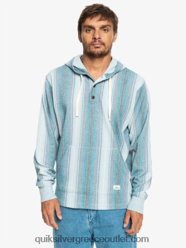 κουκούλα baja henley Quiksilver άνδρες 66LP841098 μαροκινή μπλε λωρίδα baja