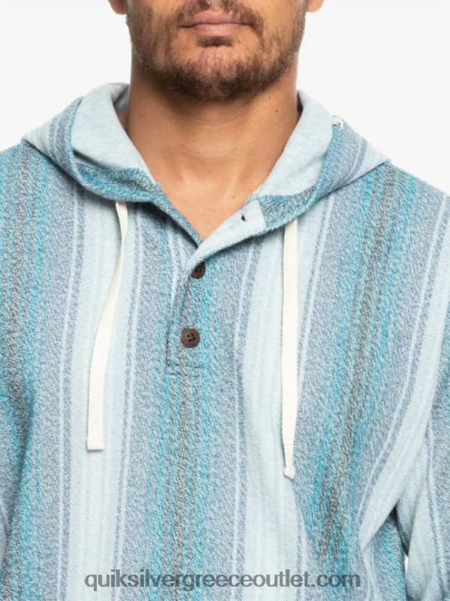 κουκούλα baja henley Quiksilver άνδρες 66LP841098 μαροκινή μπλε λωρίδα baja