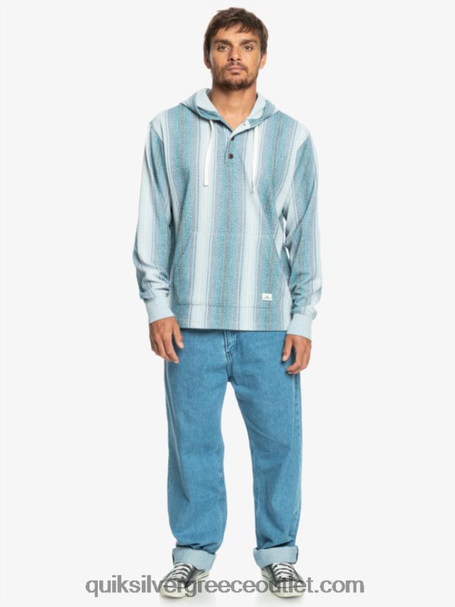 κουκούλα baja henley Quiksilver άνδρες 66LP841098 μαροκινή μπλε λωρίδα baja