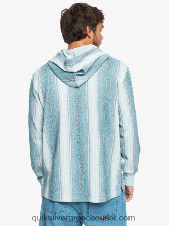 κουκούλα baja henley Quiksilver άνδρες 66LP841098 μαροκινή μπλε λωρίδα baja