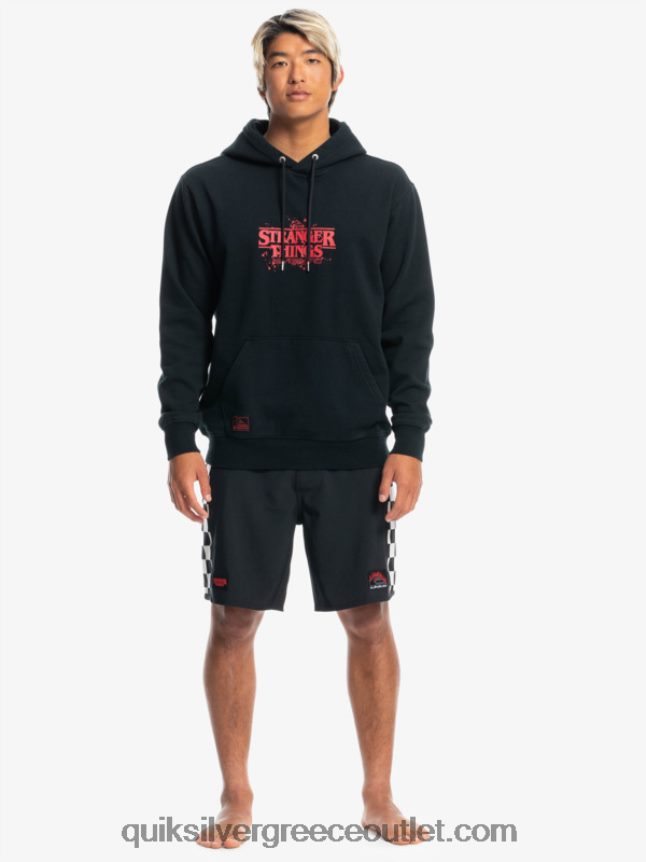 πράγματα επίσημο λογότυπο hoodie Quiksilver x Stranger άνδρες 66LP841806 μαύρος