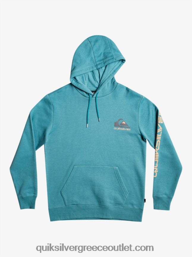 omni logo κουκούλα φλις πάνω πουλόβερ Quiksilver άνδρες 66LP841030 μπλε της Βρετάνης