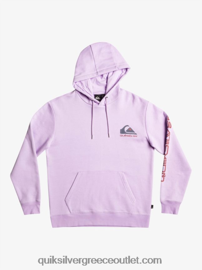 omni logo κουκούλα φλις πάνω πουλόβερ Quiksilver άνδρες 66LP841031 παστέλ λιλά