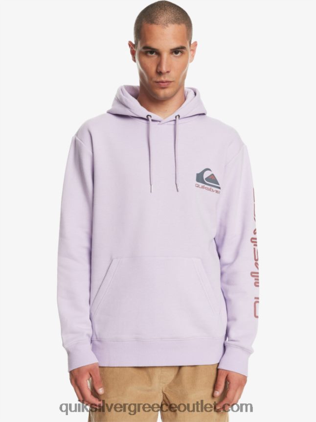 omni logo κουκούλα φλις πάνω πουλόβερ Quiksilver άνδρες 66LP841031 παστέλ λιλά
