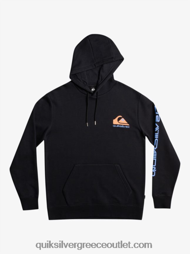 omni logo κουκούλα φλις πάνω πουλόβερ Quiksilver άνδρες 66LP841032 μαύρος