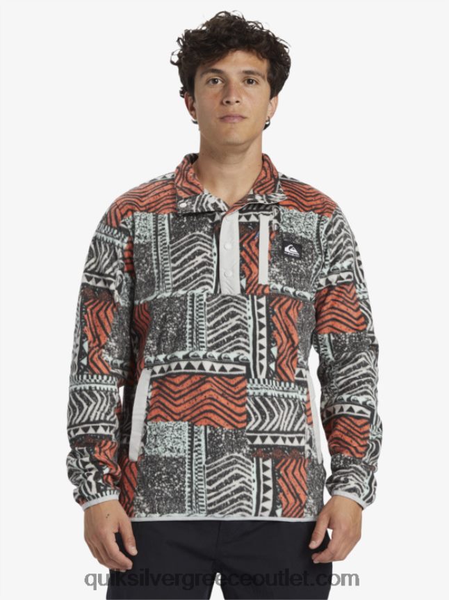 κανένας προορισμός snap fleece πουλόβερ Quiksilver άνδρες 66LP841041 ο φρέσκος σολομός ξεφυσήθηκε
