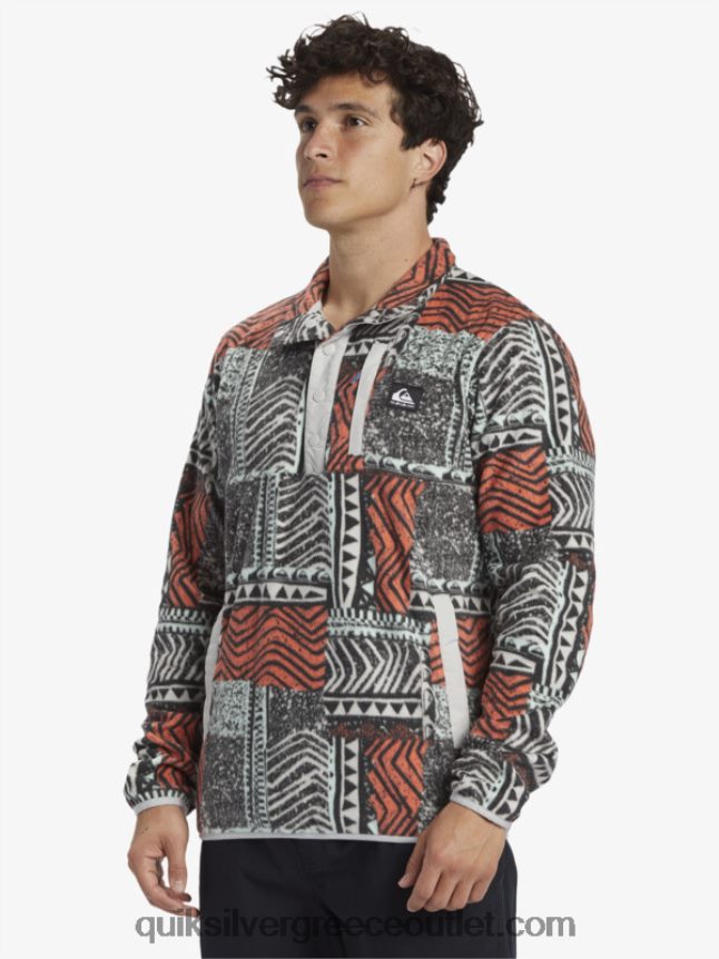 κανένας προορισμός snap fleece πουλόβερ Quiksilver άνδρες 66LP841041 ο φρέσκος σολομός ξεφυσήθηκε