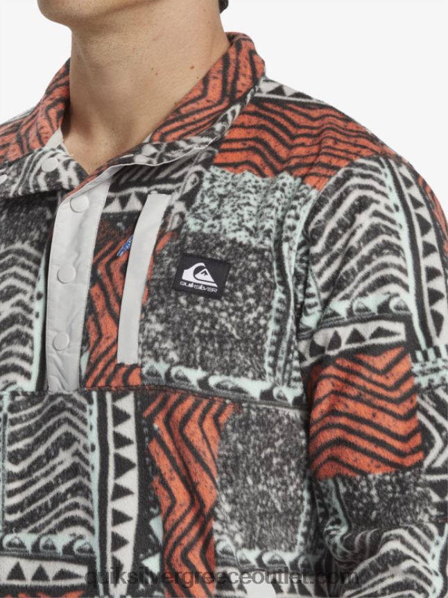 κανένας προορισμός snap fleece πουλόβερ Quiksilver άνδρες 66LP841041 ο φρέσκος σολομός ξεφυσήθηκε