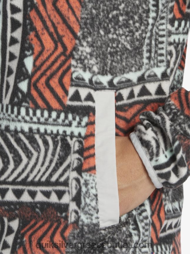 κανένας προορισμός snap fleece πουλόβερ Quiksilver άνδρες 66LP841041 ο φρέσκος σολομός ξεφυσήθηκε