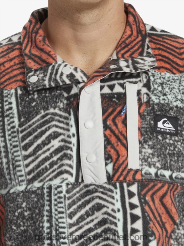 κανένας προορισμός snap fleece πουλόβερ Quiksilver άνδρες 66LP841041 ο φρέσκος σολομός ξεφυσήθηκε
